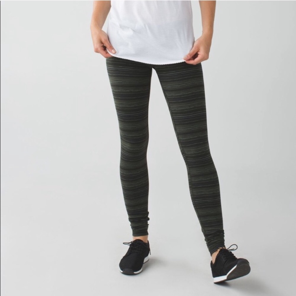 Lululemon Wunder Under Leggings Cyber Gator Green